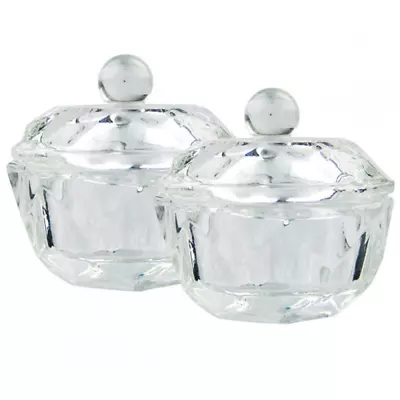 Mollensiuer 2Pcs Clear Nail Art Acrylic Liquid Powder Dappen Dish Bowl... • $18.46