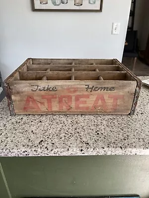Vintage A-Treat Wooden Soda Crate Allentown Pa • $20