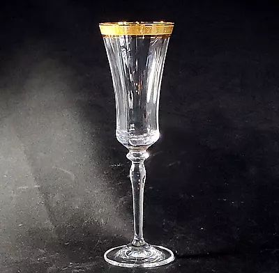 MIKASA PALATIAL GOLD Optic Lead Crystal 6oz Champagne Flute • $69.99