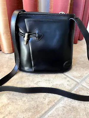 Longchamp Roseau Vintage Black Leather Crossbody Bag • $55