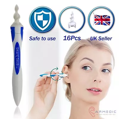 Ear Wax Remover Tool Safe Ear Cleaner Soft Spiral Earwax Removal Swab Q Grip Set • £2.99