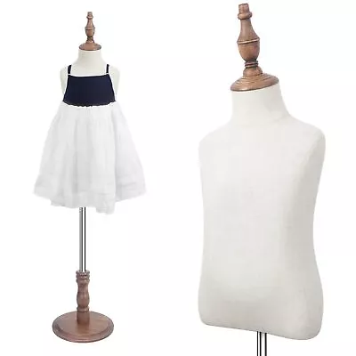 Kids Mannequin Dress Form With Wooden Base Mannequin Child Display Body Bust... • $49.77