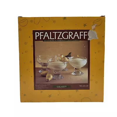 8 Piece Pfaltzgraff Galaxy Clear Glass Floating Candle Holders/Dessert Bowls NOS • $39.22