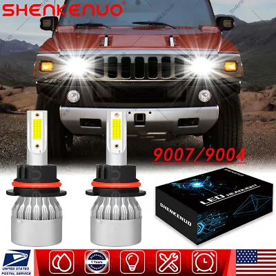 For Hummer H2 2003-2009 2PCS 9007 6000K Front LED Headlight Bulbs Hi/Lo Beam Kit • $20.74