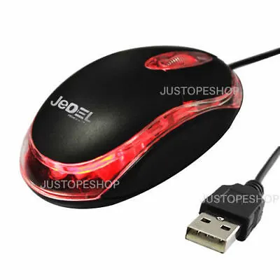 New Wired Usb Optical Mouse For Pc Laptop Computer Android Box Scroll Red Led Uk • £5.95