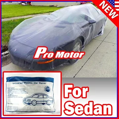 $13.50 • Buy Clear Plastic Temporary Universal Disposable Vintage Car Cover Rain Dust Garage