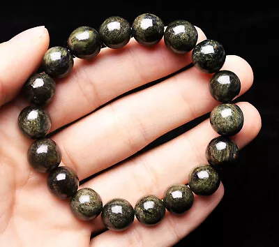 11.6mm Genuine Natural Green Seraphinite Crystal Round Beads Bracelet • $3.33