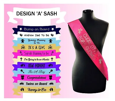 Custom Printed Sash Baby Shower Mum To Be Fast Dispatch Design Your Own Sashes  • £3.95