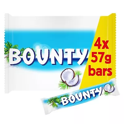 £6.49 • Buy 4 X Bounty Coconut & Milk Chocolate Snack Bars 57g Multipack Share Pack