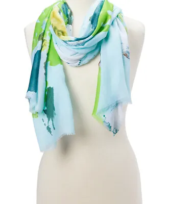 Women Ladies Abstract Scarf Green Stole Shawl Viscose Head Wrap Long Neck Wrap • $17.99
