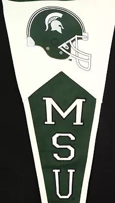 40  Michigan State University Spartan Football MSU Embroidered Wool Pennant Flag • $25.47