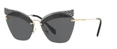 🍀MIU MIU NOIR MU56TS XEJ-1A1 Gold Black Crystal Cat Eye Women's Sunglasses  • $199