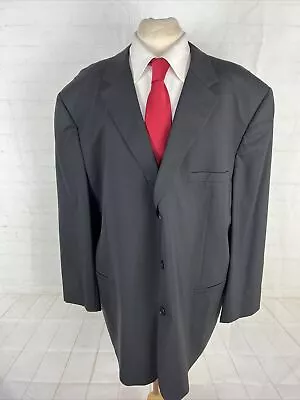 BIG & TALL Versace Men's Black Subtle Striped Wool Blazer 52L $2295 • $300.03