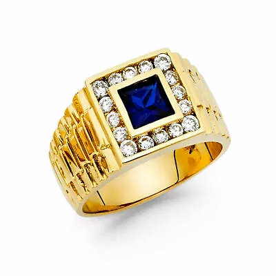 14K Yellow Gold Cubic Zirconia Men's Ring / Avg. Weight - 8.9 Grams • $674.28