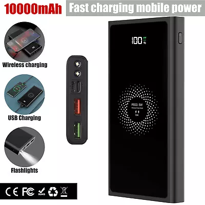 USB Wireless Power Bank Backup Fast Portable Charger External Battery 10000mAh • $16.09