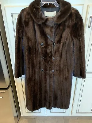 Vintage Mahogany Mink Fur Coat Large • $449