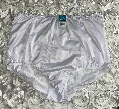 Vtg Vanity Fair Brief White Nylon  Hi Waist Panties Size 8 XL • $10