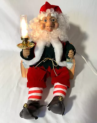 TELCO Sitting Santa Elf Animated Lighted Motionette Christmas - COMPLETE & MINT! • $79.99