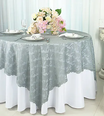 Wedding Linens Inc. 54  Square Lace Table Overlays Toppers Tablecloths Linens • $9.98