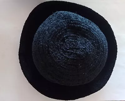 Vintage BETMAR New York  Black Soft Chenille Knitted Brimmed Hat EUC • $12.99