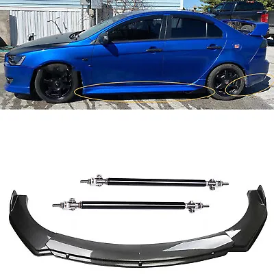 4Pcs Front Bumper Lip Splitter Spoiler Carbon Fiber For Mitsubishi Lancer X • $69.99