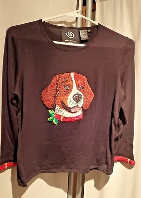 Michael Simon Event Vintage 2002 Dog Christmas Sweater NWOT Small Happy Beagle • $49.99