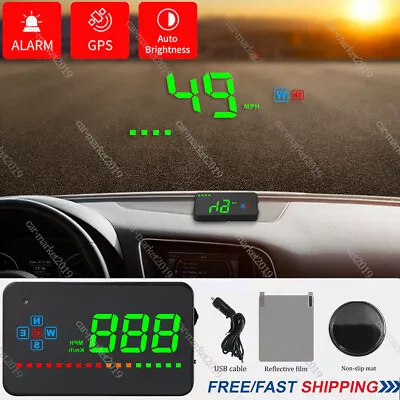 $22.90 • Buy Car Digital GPS Speedometer Head Up Display Overspeed Warning Alarm HUD 