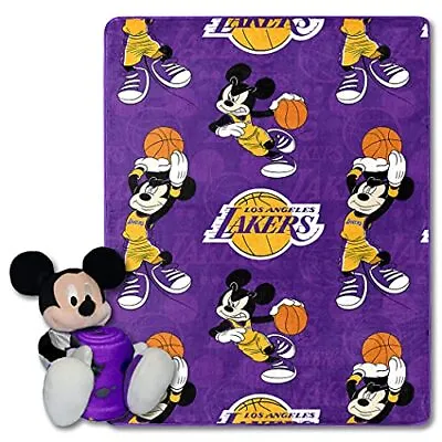 Northwest NBA Los Angeles Lakers Micky Mouse Hugger Pillow & Throw Blanket • $39.99