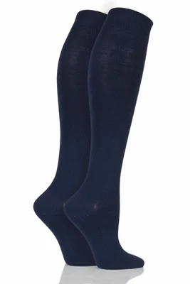 £10.99 • Buy Ladies 2 Pair Elle Plain Bamboo Knee Highs
