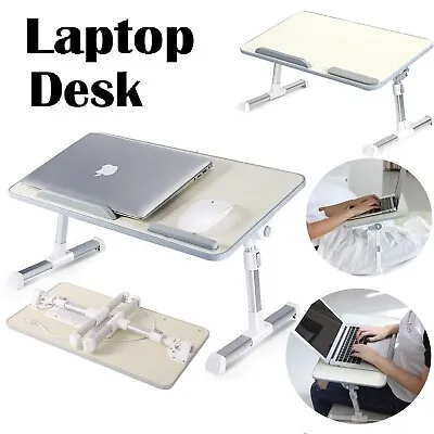 $39.79 • Buy Laptop Stand Table Foldable Computer Standing Desk Adjustable Bed Study Lap Tray