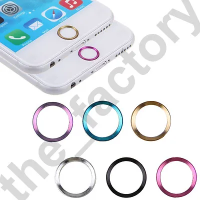 Metal Home Button Ring Circle Cover Sticker Skin For IPhone 5S 6 6S 6Plus Ipad • £2.19