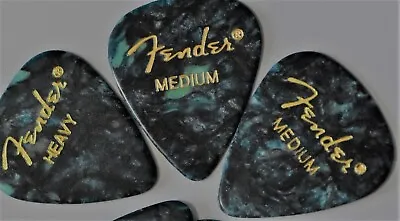 3 X  Fender Guitar Picks Turquoise 351  Thin Medium  Heavy • $4.50