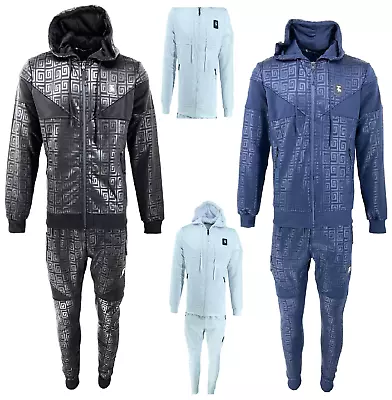 Men's TiM Tracksuit Set Sweatsuit 2 Piece Hoodie Bottoms Jogging Suits Outfit • £44.78