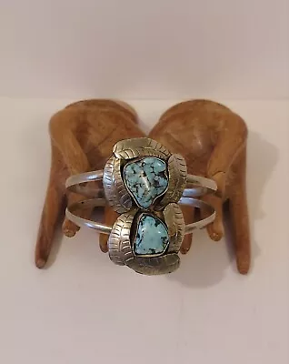 Sterling Silver 925 Turquoise Native American Style Cuff Bracelet • £68.93