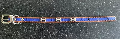 ROSEWOOD - WAG N WALK - BONE STUD DOG COLLAR - BLUE - XS - 30cm • £3.50