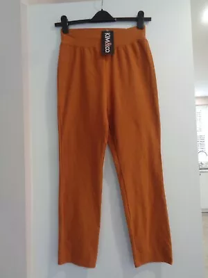 Kim & Co QVC Deluxe Denim Knit Wide Waistband Narrow Leg Petite Trousers M BNWT • £22.99