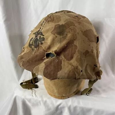 Untouched Original WWII USMC Marine Corp M-1 Fixed Bale Helmet Camo Seaman Liner • £763.33