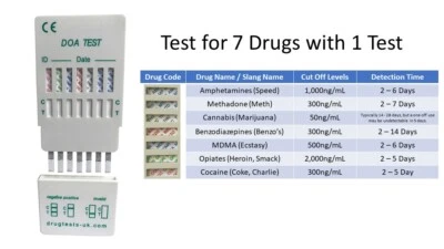 £3.99 • Buy DRUG TESTING KIT - 7 In 1 MULTI PANEL TEST TESTS HOME Or WORK USE SCREENING KIT