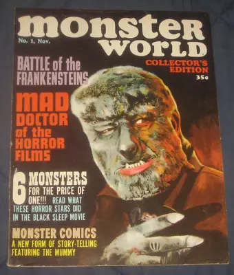 MONSTER WORLD   #1   ( Warren)  -  WOLFMAN  COVER    FINE + • $17.99