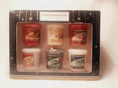 YANKEE CANDLE Home Inspiration Gift Set Of 6 Winter Festive Scented Votives BNIB • £7.45