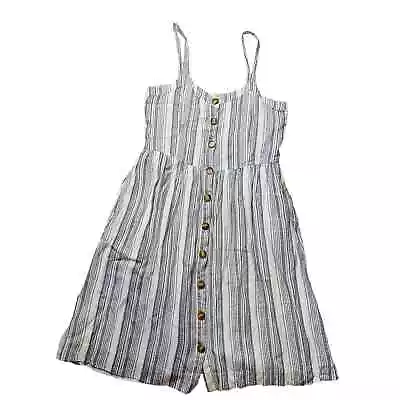 Anne Taylor LOFT Linen Striped Dress Size 6 • £28.90