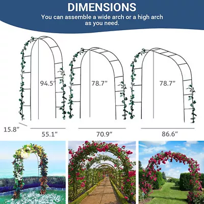 Garden Arch Metal Steel Garden Patio Ornament Sunshade Rose Vines Climbing Plant • $32.89