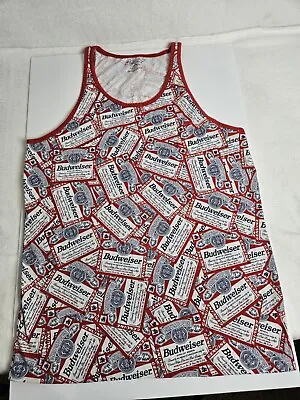 Budweiser Mens M Tank Top All Over Print Beer • $18
