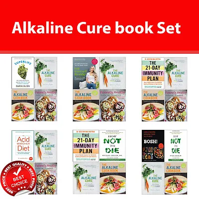 Alkaline Cure Book Set 21-Day Immunity Plan Acid Watcher Diet SuperLife BOSH  • £7.63