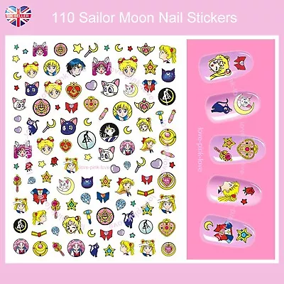 🌸 SAILOR MOON 110 3D Nail Art Stickers Decals Transfers Kawaii UK SELLER🌸 • £2.99