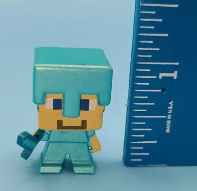 Mojang Minecraft Minis 1” Figure STEVE IN ARMOR W/ SWORD Mini Action Figure • $4.99