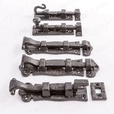 Heavy Duty Cast Iron Security Door Bolt Antique Black Tower Slide Dead Lock UK • £6.29