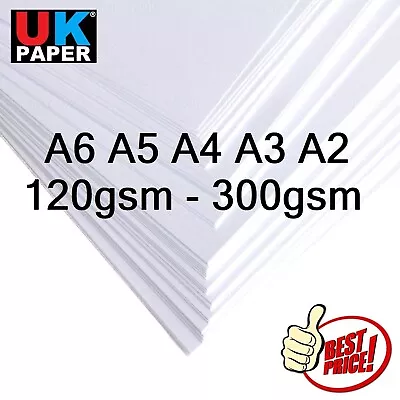 A6 A5 A4 A3 A2 WHITE CRAFT DECOUPAGE CARD MAKING STOCK PAPER PRINTER 100- 300gsm • £12.99