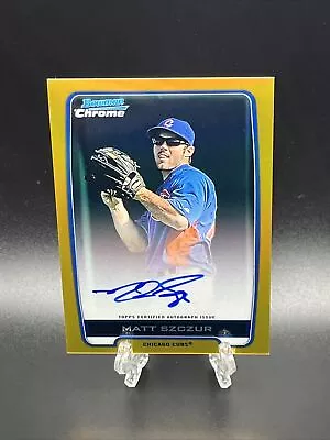 2012 Bowman Chrome Matt Szczur Gold Refractor Autograph #’D 50/50 AUTO • $40