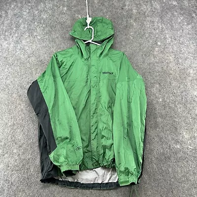 Marmot Jacket Mens Medium Green Nylon Windbreaker Rain Coat Logo Precip Outdoors • $17.98